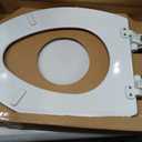 Mayfair Cassel slow close toilet seat, easy clean non-slip premium wood seat, install, made in USA, elongated, white