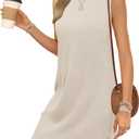Sampeel Dresses for Women 2025 Casual Summer Sundresses Sleeveless Tank Dress Fashion Outfits (Beige, S)