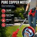 Cordless Weed Wacker with Wheels, 880W Electric Weed Eater with 2 x Batteries, 3-in-1 Battery Powered Grass Trimmer/Brush Cutter with 5 Types Saw Blades