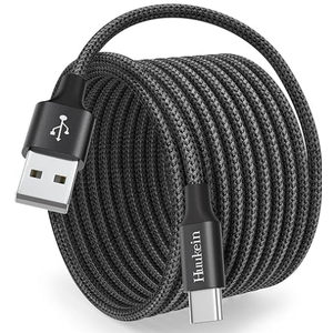 USB Type C Cable 10 ft, Long USB A to USB C Cable Fast Charging, 10ft USBC Charger Cord for Samsung Galaxy S21 S20 S10 S9 Note 10 9, Pixel, PS5 Controller (Black)