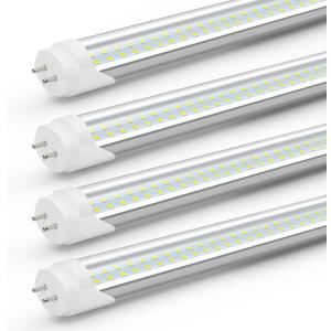 T8 LED Bulbs 4 Foot, 24W 3120 Lumen, 6500K Cool White, Type A+B 4FT Tube Light, T10 T12 65W Equivalent Fluorescent Replacement for Office Shop Light, Remove Ballast or Plug & Play, 4 Pack