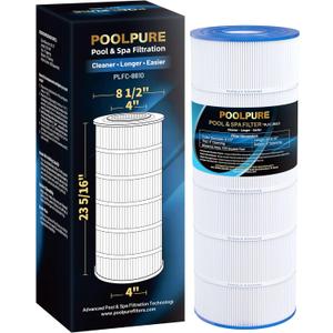 POOLPURE PLFC-8610 Pool Filter Replaces PA100, Ultral-D1, Unicel C-8610, C-7487, Filbur FC-1290, Hayward CX1100-RE, Hayward c1100, 100 Sq.ft Filter Cartridge 1PACK