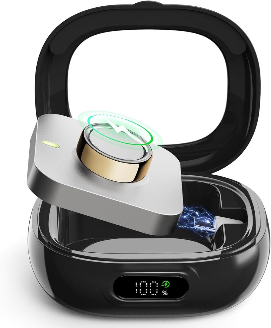 Wireless Charging Case with Oura Ring Gen4&3 Charger LED Power Display 2000mAh Portable Travel Charging Fits All-Sized Oura Ring 4&3 60-Day Runtime (Official Charger NOT Included)