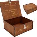 OurWarm Wedding Keepsake Box with Lock, Large Wooden Memory Box for Keepsakes, Wood Decorative Photo Storage Boxes with Lids, Mr and Mrs Personalized Anniversary Engagement Gifts for Couples