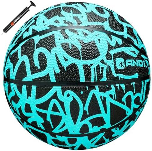 AND1 Fantom Graffiti Rubber Basketball - Streetball for Indoor and Outdoor Use, Deep Channel Construction and Durability
