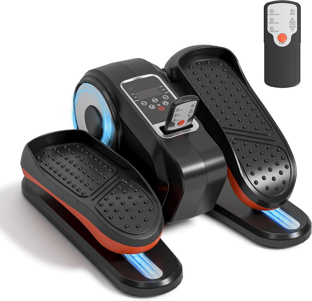 Under Desk Elliptical Machine for Seniors  Compact, Quiet & Portable Mini Leg Pedal Exerciser with Adjustable Speed and LED Display for Home and Office Workouts (Black)