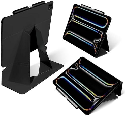 MOFT Folio Case for iPad Air 13-inch M3/M2 (2025/2024) - Silm Stand Protective Case with Detachable Pencil Holder, Multi-Angle Viewing, MOVAS Leather Cover, Auto Sleep/Wake, Jet Black