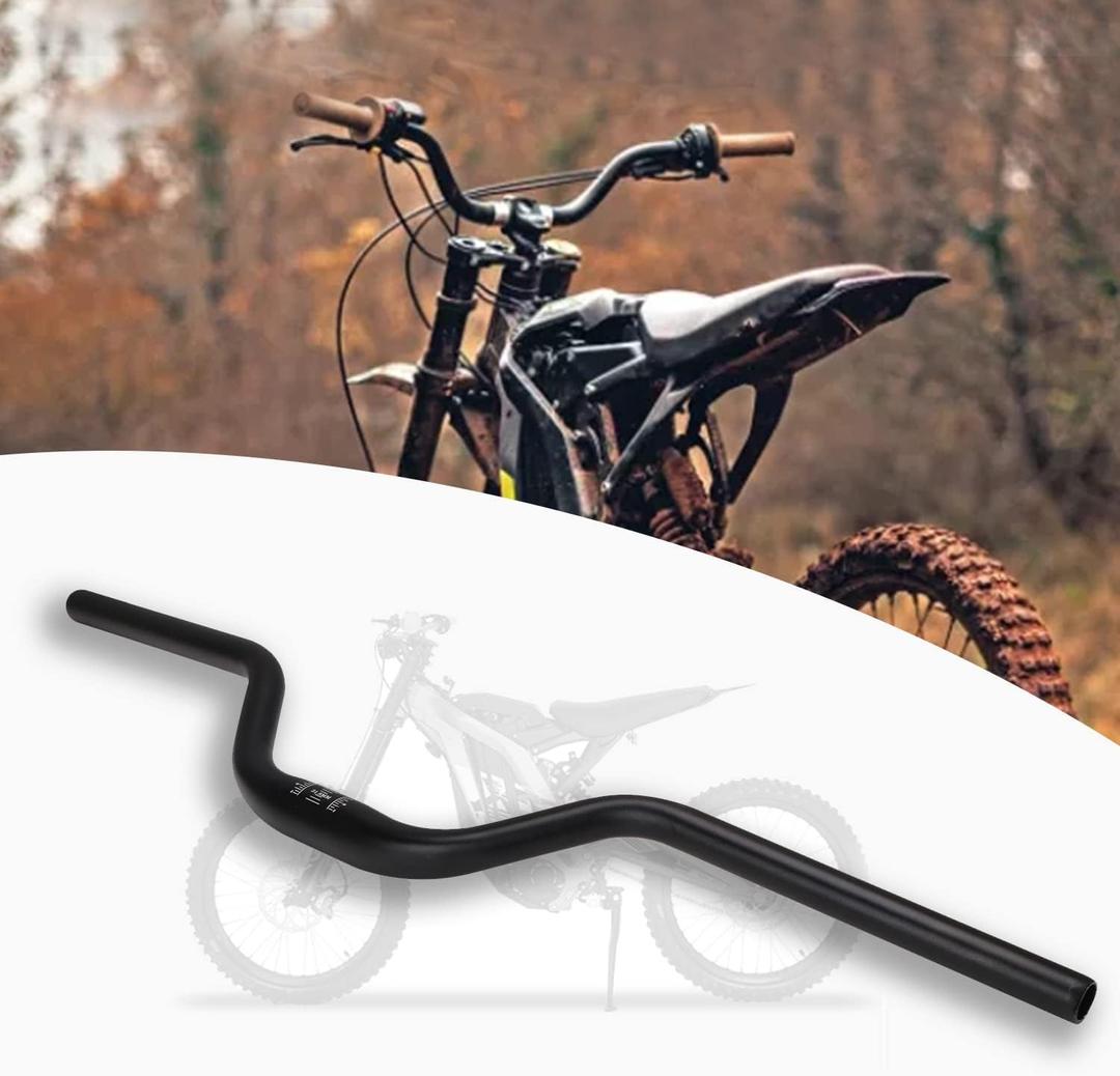 JFG RACING Surron Handlebar,7075 Aluminum 31.8MM and 7/8" 22MM andHandle Bar Heightened for Sur Ron/Surron/Light Bee/X160/X260 Most of Bicycle Motorcycle Dirt Bike Motocross - Black