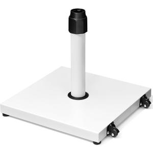 45lbs Patio Umbrella Base - Heavy Duty Outdoor Patio Market Umbrella Stand for Deck with Rollers, Poolside, Balcony, Wind-Resistant Design, White