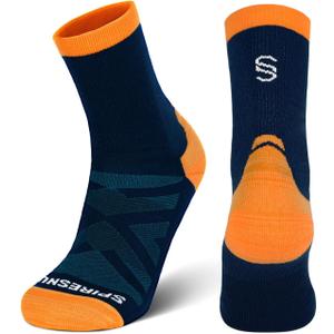 19.42 Micron Merino Wool Hiking Socks Men Women, Anti-Blister Moisture Wicking Breathable Seamless Toe Crew Socks