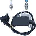 Ignition Coil for Stihl TS400 TS460 3-Bolt Cut Off Saw with Decompression Valve Spark Plug Replace 42234001300