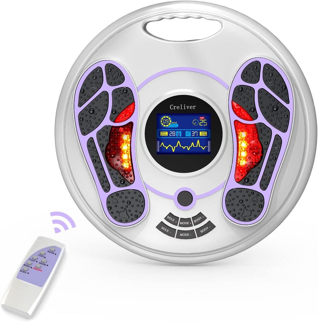 Creliver FSA or HSA Eligible EMS Foot Massager for Neuropathy Improves Blood CirculationEMS Foot Stimulator Therapy TENS Unit for Feet, Back Pain, General Pain Relief, Muscle Pain
