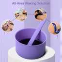 2 x BLITZWAX 2pcs Silicone Wax Pot Liners for Hair Removal, Purple Wax Warmer Bowls Kit with Sticks for Women and Men Body Waxing, Reusable and Easy to Clean Accessories, Compatible with 16 oz Waxing Kit