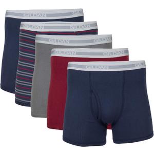 Gildan Men's Underwear Boxer Briefs, Multipack, Mixed Blue (5-Pack), Medium