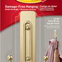Command Large Satin Brass Double Hook, 1 Hooks and 1 Command Strip, Damage Free Hanging Wall Hooks with Adhesive Strips, No Tools Coat Hooks for Hanging Home Decor, Holds up to 4 lb