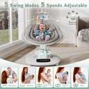 AMKE Luxury Electric Baby Swing Rocker for Infants, 5 Soothing Motions & Speeds, 3-Position Recline, Stable Dual-Motor Sway Rocking Chair for Baby Boy Girl Shower Gifts, Newborn Essentials for Parents