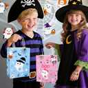 Konsait 16 Pack Halloween Boo Bags, Pink and Blue Ghost Gift Bags with Handle, Cute Halloween Bag for Trick-or-Treat, Parties, Birthday