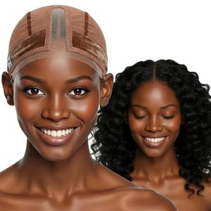 Wig Cap with Grip Band for Keeping Wigs in Place Adjustable Hair Cap Wig Grip Caps with Velvet Wig Grip Band for Glueless Wigs (X-Caramel)