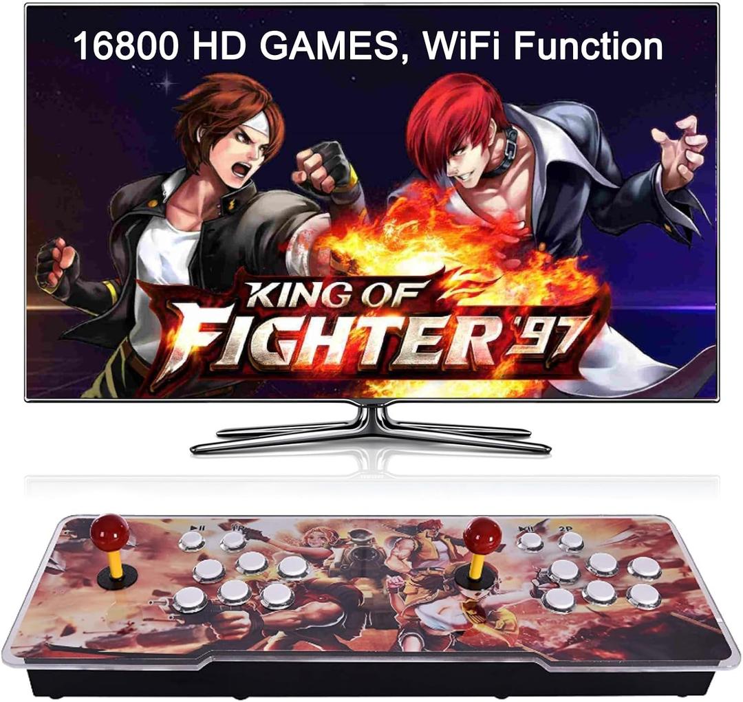 FVBADE[16800 in 1] W88 Pandora Box Arcade Game Console WiFi Function to Add More Games Compatible PC & Projector & TV ,3D Games 4 Players Category Favorite List Save/Search/Hide/Pause