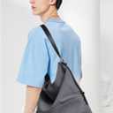 Large Canvas Tote Bag for Women Men Handbags Belted Shoulder Bags Crossbody Purses for Work Travel (No Distressed) (Blackened Navy)