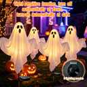 LipLopBest 4 Pack Ghost Pathway Light Halloween Stake Solar Lights