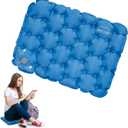 ONTYZZ Inflatable Seat Cushion Lightweight Stadium Seat Pad Travel Air Seat Cushion for Hiking Office Airplane Stadium Car (Blue)