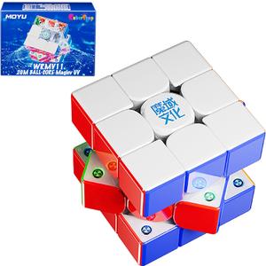 Cubershop Moyu WeiLong V11 WRM 20M Ball core MagLev UV Stickerless Magnetic 3x3 Speed Cube, Latest Arrival Luxury Adjustable Tension 3 by 3 100 Magnets Pro Ultra Smooth Deluxe Magic Cloth Cube, Style: Ball Core 20M MagLev UV