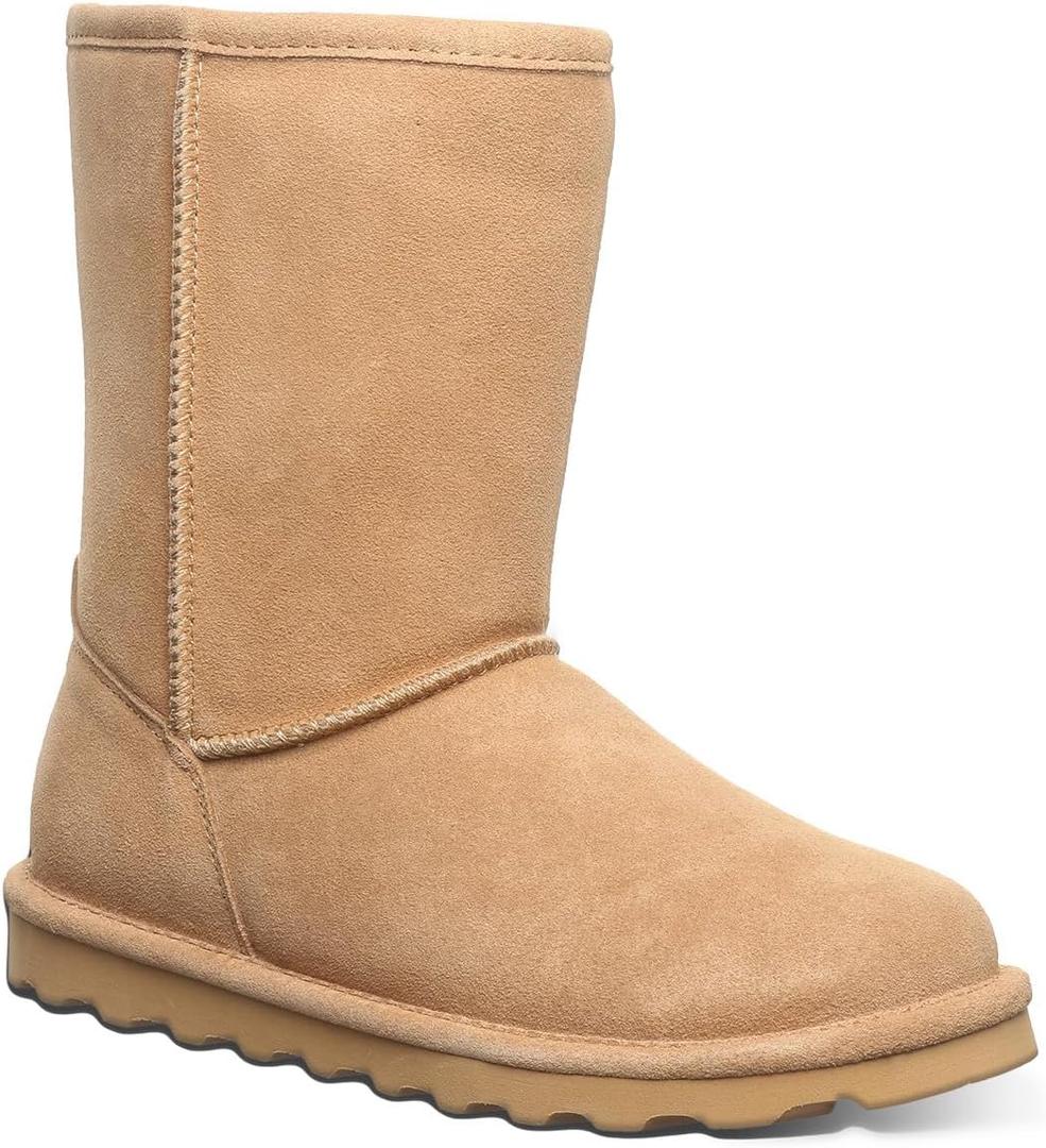 BEARPAW Women's Elle Short Multiple Colors | Women's Boot Classic Suede | Women's Slip On Boot | Comfortable Winter Boot (10, Iced Coffee)