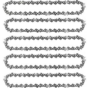 5-Pack 8-inch Chainsaw Chains 3/8" LP Pitch .043" Gauge 33 Drive Links, suitable for Ryobi P4361、P5452、Greenworks 20142、Milwaukee M18 FUEL 3004、Poulan 810 EPT、Worx WG349 and More.