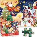 Christmas Jigsaw Puzzle for Kids Ages 3-5 4-8 Year Old and UpJumbo 72 Piece Reindeer Floor Puzzle Fancy Toddler Learn Educational Toys Gift Box