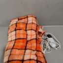 Orange Heated Throw Blanket Electric, 50X60 Heating Throw with 10 Heats Levels&8 Hours Auto Off&Timer for Lap, Plaid Soft Sherpa Orange Blanket Warmer Gift for Women Adults,Halloween Home Decor