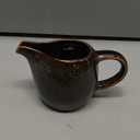 DEARMAMY Ceramic Creamer Gravy Boat Creamer Pitcher with Handle Ceramic Syrup Dispenser Terrarium Pitcher Pourer Serving for Milk Sauce Salad Dressings Broth Black Pepper Gray