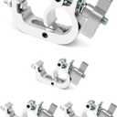 QWORK Stage Light Clamp Truss Clamp, 4 Pack 330 lb. Aluminum Stage Lighting Fixture, Fits 1.89-2.0 in. Trusses, for DJ Lighting Projector Palms