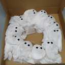 LED Light Up Halloween Ghost Wreath for Front Door, Cute Spooky Party Decor