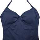 Adjustable Sports Strappy Top Women Backless Gym Top Built in Bra Yoga Clothing Sleeveless Shirts Workout Outfits Tank Top, L, Navy Blue