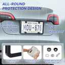 License Plate Protector 2PCS, Clear License Plate Cover & Frames, Rust-Proof Auto Car License Plate Covers and Frames Holder with Screws & Caps, Universal Tag Cover for License Plate (Black)