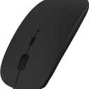 SUNGI Bluetooth Mouse for Laptop/ MacBook/ iPad/ Android PC, Rechargable Quiet Slim Wireless Mice Compatible with Windows/ Linux/ Tablet, Black