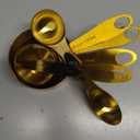 13pcs Stainless Steel Measuring Cups and Spoons Set, 8 Double-Sided Magnetic Measuring Spoons Set & 4 Metal Measuring Cups & 1 Leveler for Kitchen Dry & Liquid Cooking Baking Gold