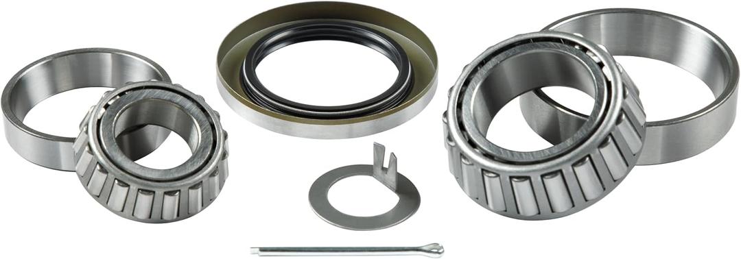 Lippert Trailer Bearing Replacement Kit for 6,000-lb. Axle Hubs with Inner & Outer Bearing Cones, Races, 2.25" Inner Diameter Double Lip Grease Seal, 1.75" Cotter Pin, 1.5" Tang Spindle Washer