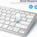 OMOTON Wireless Keyboard for Mac, Compact Ultra-Slim Design (No Number Pad), Stable Bluetooth Keyboard for Mac, Ergonomic and Portable, Compatible with MacBook Pro/Air/iMac, Silverwhite
