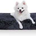 Vonabem Small Dog Crate Pad, Washable Crate Beds for Small Dogs & Cats, Plush Soft Pet Puppy Beds, Kennel Pad 24 * 18 inch (Dark Grey)