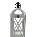 Perfnique Farmhouse Outdoor Lanterns for Patio,  White Rustic Lanterns Decor, Vintage Hanging Candle Holder Decorative for Porch, Garden, Yard, Indoor