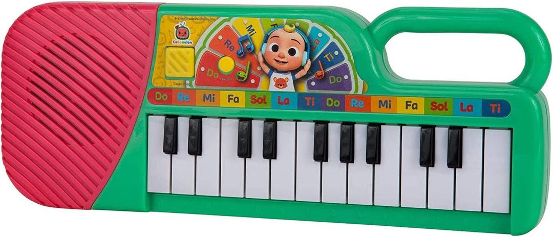 CoComelon First Act Musical Keyboard, 23 Keys; Music and ABC Songs Pre-Recorded, Educational Music Toys, Carry N Go Handle