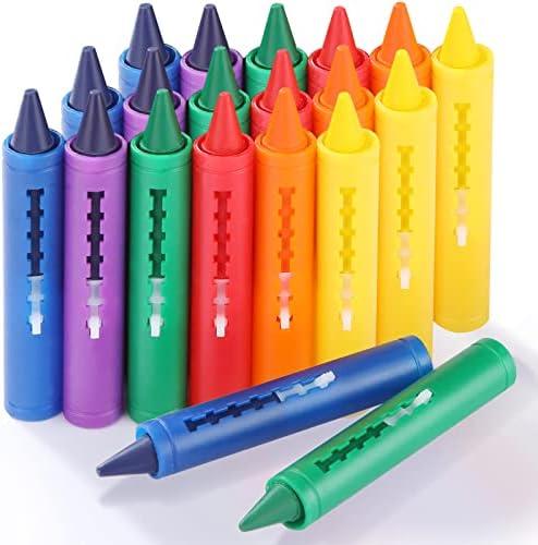 Crtiin 18 Pieces Bath Bathtub Crayons Washable Easy Clean Bathtime Crayons Colorful Bathtub Shower Markers Toys Bath Paint for Toddlers Kids