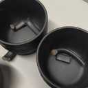 MIAMIO  15 oz Coffee Mugs/Mug Set of 4 - Ceramic Mug for Coffee, Latte, Cappuccino, and Tea - Oasis Collection (Black)