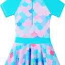 BAOHULU Toddler Girls Swimsuit One Piece Cute Floral Dress Swimwear 3-8 Years (9-10 Years)