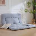 Japanese Floor Mattress, 3.5" Thicken Futon Mattress Tatami Mat, High Density Foam Support for Adult Kids Sleep, Portable Futon Sofa Bed for Camping, Pet Mat, Twin 80"x 39"Silver Gray