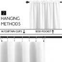 KOUFALL White Rod Pocket Blackout Tier Short Curtains 52x24 Inches Long