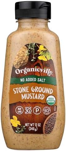 ORGANICVILLE Organic Salt Free Mustard, 12 OZ, BB Date: 08/27/2025