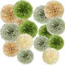 Olive Sage Green Tissue Paper Pom Poms Safari Jungle Party Decorations Paper Flowers Decorations Natural Green Boho Hanging Dcor for Birthday Baby Shower Bridal Wedding Party Supplies